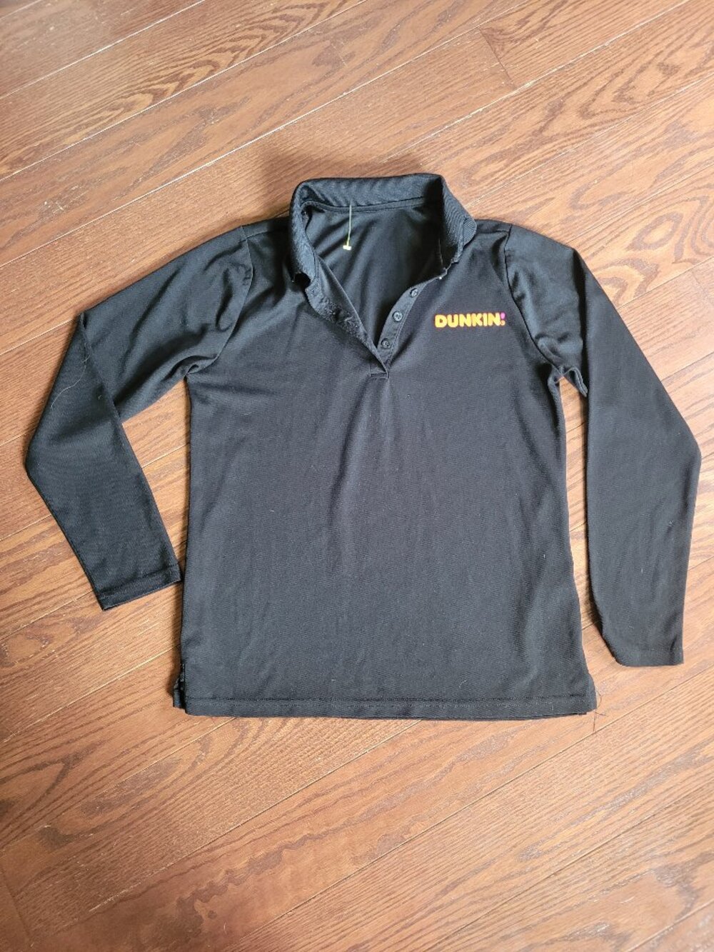 Dunkin Donuts Women's Employee Long Sleeves polo shirt in Black Size M